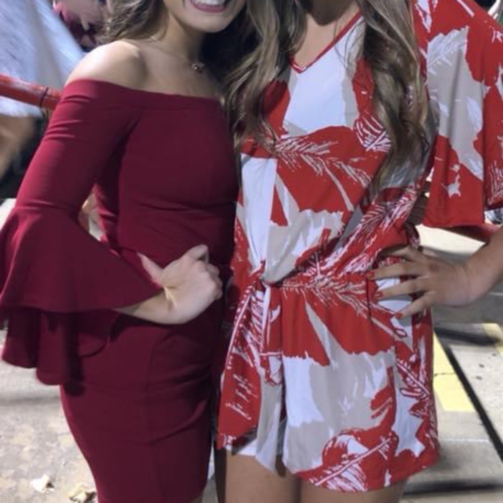 super cute red and white romper size medium